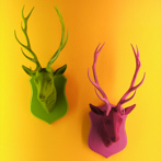Pink and Green Stag Trophy "Serafin"