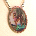 Necklace with Bambi and Landscape